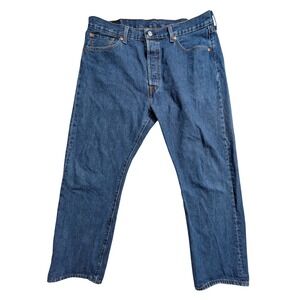 Levi's 501 Original Fit Jeans W38 L30 Button Fly Classic Straight Leg Blue Denim